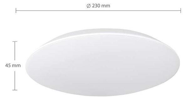 LED stropné svetlo odolné voči vlhkosti WO822 - priemer 23 cm, biela