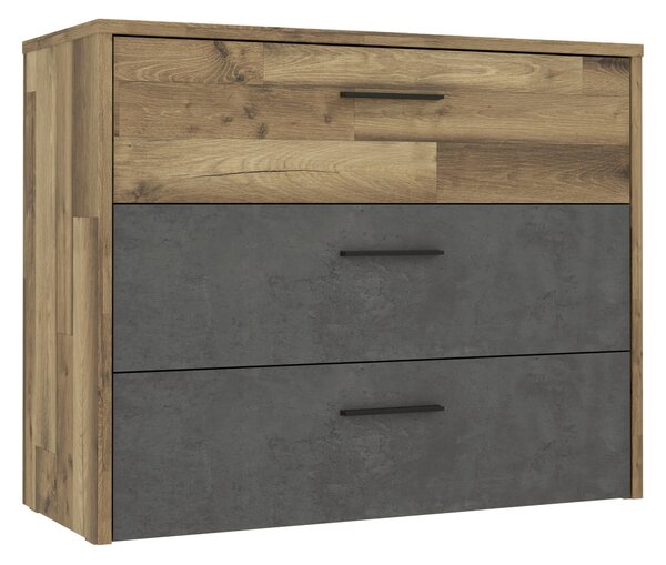 KOMODA, farba duba, tmavosivá, 100/80/42 cm Ti'me - Komody, Online Only