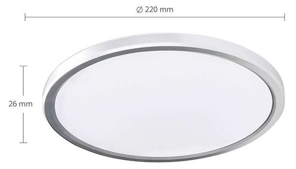 LED stropné svetlo odolné voči vlhkosti WO825 - priemer 22 cm, biela