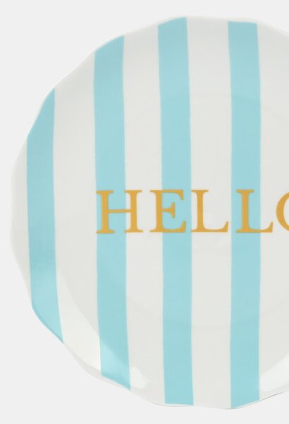 Sinsay - Keramický tanier s nápisom Hello - bledozelená