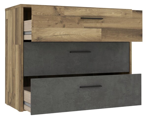 KOMODA, farba duba, tmavosivá, 100/80/42 cm Ti'me - Komody, Online Only