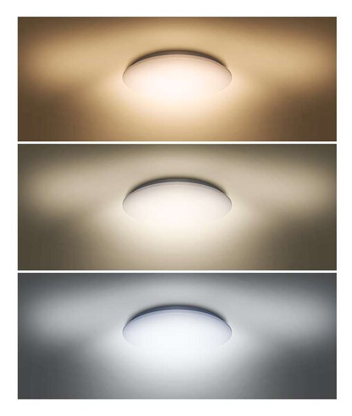 LED stropné svetlo Plain nastaviteľné - priemer 38 cm, biela