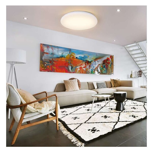 LED stropné svetlo Plain nastaviteľné - priemer 45 cm, biela