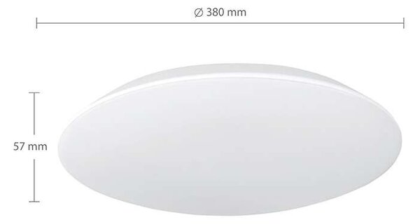 LED stropné svetlo odolné voči vlhkosti WO824 - priemer 38 cm, biela