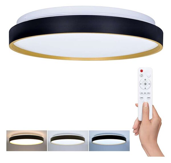 LED stropné svetlo s diaľkovým ovládaním Cala nastaviteľné - priemer 38 cm, čierna
