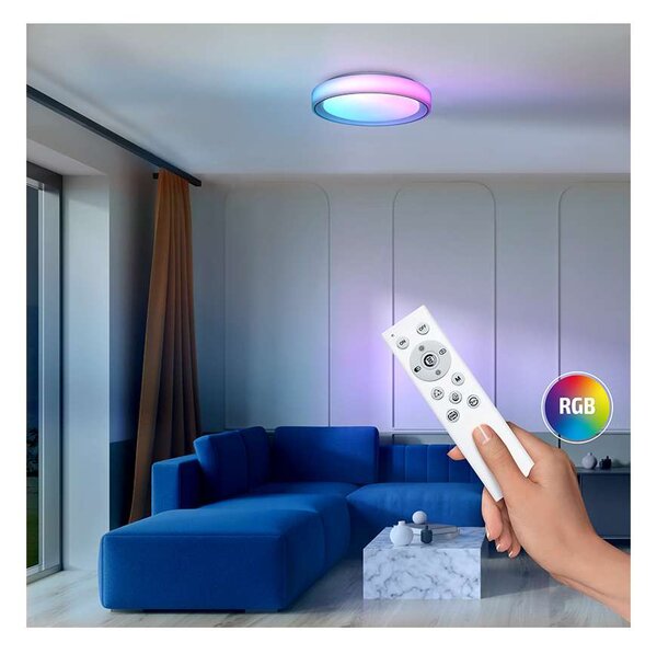 LED stropné svetlo s diaľkovým ovládaním Floco RGB - priemer 40 cm, biela