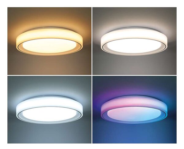 LED stropné svetlo s diaľkovým ovládaním Floco RGB - priemer 40 cm, biela