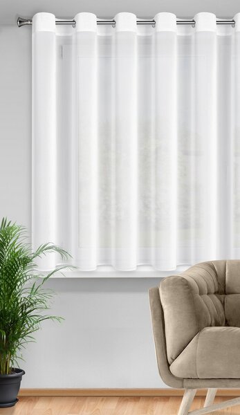 ZÁCLONA NA KRÚŽKOCH DALIA 350X150 CM BIELA