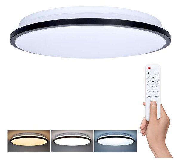 LED stropné svetlo s diaľkovým ovládaním Jamil nastaviteľné - priemer 40 cm, čierna