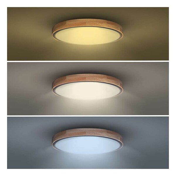 LED stropné svetlo s diaľkovým ovládaním Iron Oak nastaviteľné - priemer 40 cm, hnedá