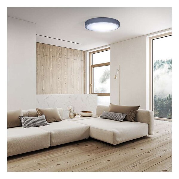 LED stropné svetlo s diaľkovým ovládaním Grey nastaviteľné - priemer 49 cm, sivá
