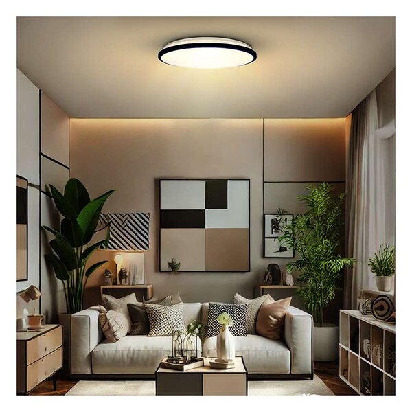 LED stropné svetlo s diaľkovým ovládaním Jamil nastaviteľné - priemer 40 cm, čierna