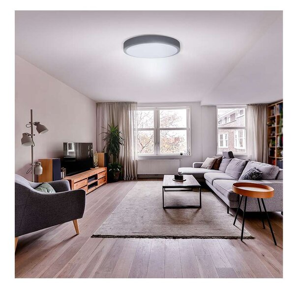 LED stropné svetlo s diaľkovým ovládaním Grey nastaviteľné - priemer 49 cm, sivá