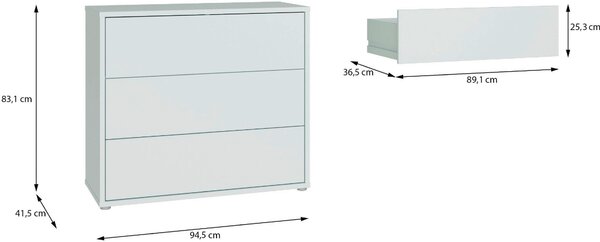 KOMODA, svetlosivá, 95/83/42 cm Carryhome - Online Only spálne, Online Only