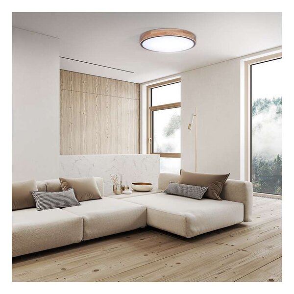 LED stropné svetlo s diaľkovým ovládaním Iron Oak nastaviteľné - priemer 40 cm, hnedá