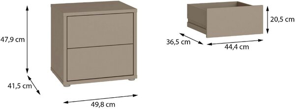 NOČNÝ STOLÍK, taupe, 50/48/42 cm Carryhome - Online Only spálne, Online Only