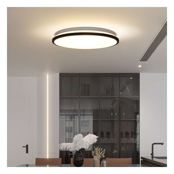 LED stropné svetlo s diaľkovým ovládaním Jamil nastaviteľné - priemer 40 cm, čierna