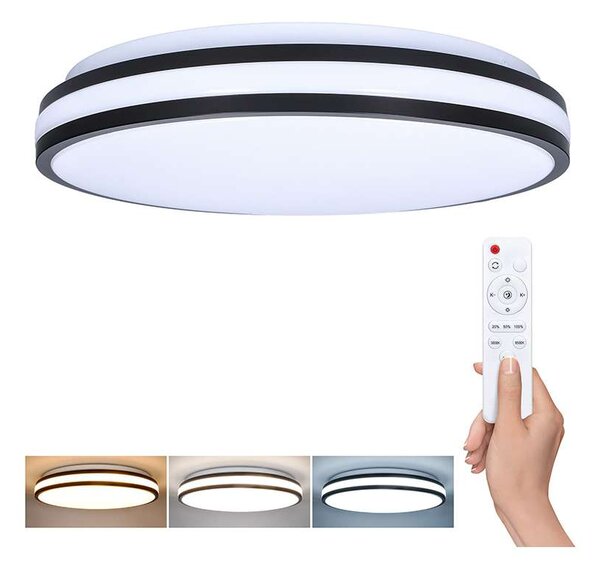 LED stropné svetlo s diaľkovým ovládaním Laskos nastaviteľné - priemer 39 cm, čierna