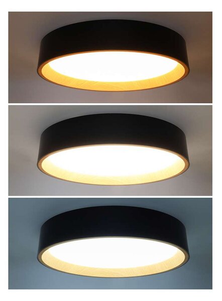 LED stropné svetlo s diaľkovým ovládaním Larios nastaviteľné - priemer 39 cm, čierna