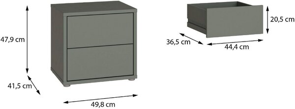 NOČNÝ STOLÍK, šalviovozelená, 50/48/42 cm Carryhome - Online Only spálne, Online Only