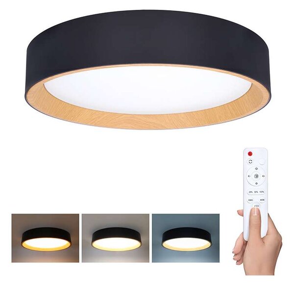 LED stropné svetlo s diaľkovým ovládaním Larios nastaviteľné - priemer 39 cm, čierna