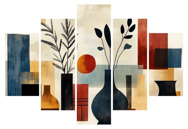 Obraz - Kubistické vázy (150x105 cm)