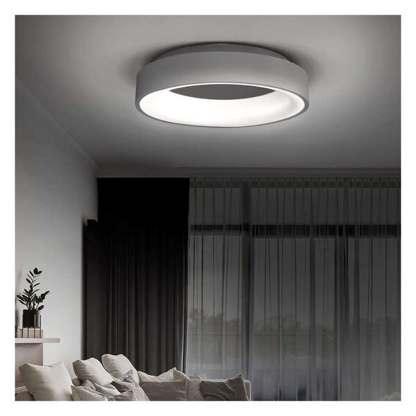 LED stropné svetlo s diaľkovým ovládaním Treviso - priemer 45 cm, sivá