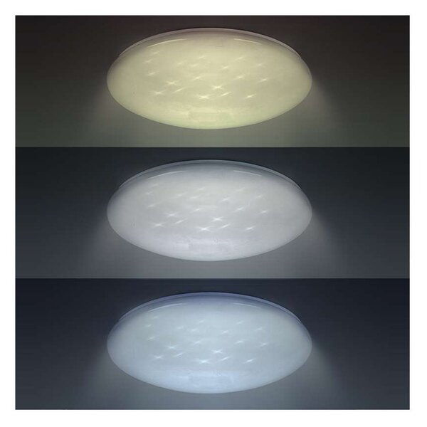 LED stropné svetlo s diaľkovým ovládaním Star - priemer 37 cm, biela