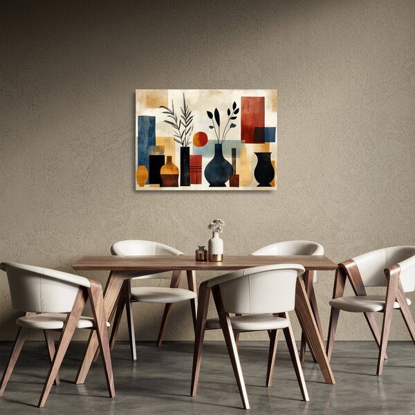 Sklenený obraz - Kubistické vázy (70x50 cm)