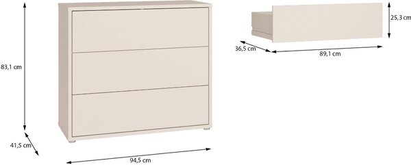 KOMODA, piesková, 95/83/42 cm Carryhome - Online Only spálne, Online Only