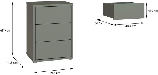 NOČNÝ STOLÍK, šalviovozelená, 50/69/42 cm Carryhome - Online Only spálne, Online Only