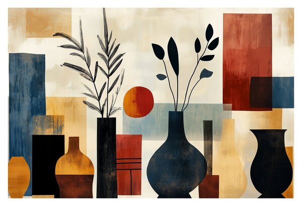 Obraz - Kubistické vázy (90x60 cm)