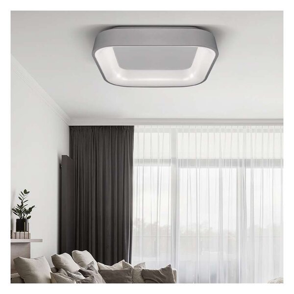 LED stropné svetlo s diaľkovým ovládaním Treviso - 45 x 45 cm, sivá