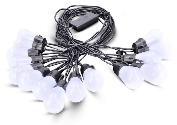 LED vonkajšia RGB svetelná reťaz WO795, 14 + 6 m, viacfarebná