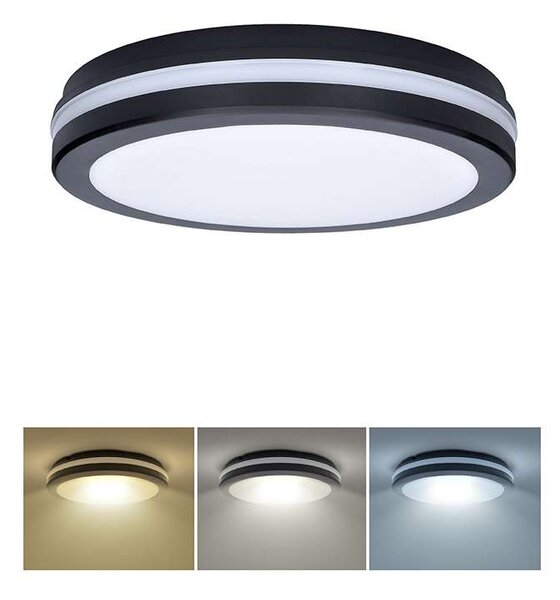 LED stropné svetlo WO820 nastaviteľné - priemer 30 cm, čierna