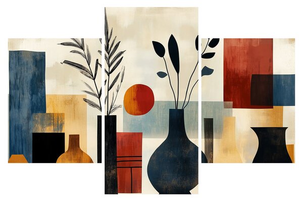 Obraz - Kubistické vázy (90x60 cm)