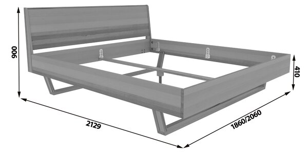 POSTEĽ, 180/200 cm, jadrový buk MID.YOU - Online Only spálne, Online Only