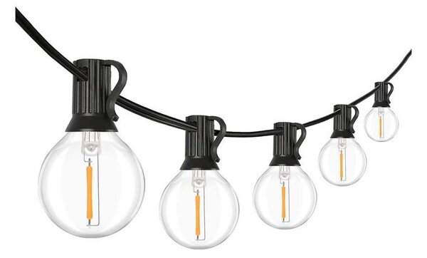 LED vonkajšia svetelná reťaz WO794-2, 5 + 3 m, čierna