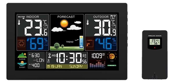 Meteostanica TE81 XL, čierna