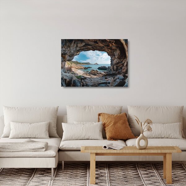Sklenený obraz - Jaskyňa pri mori (70x50 cm)