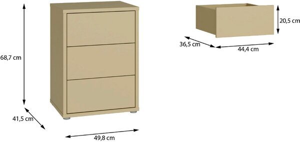 NOČNÝ STOLÍK, svetložltá, 50/69/42 cm Carryhome - Online Only spálne, Online Only