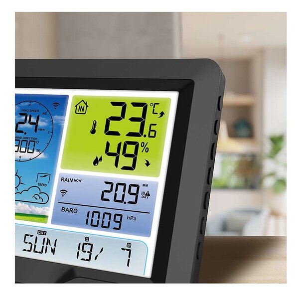 Profesionálna meteostanica TE90, čierna