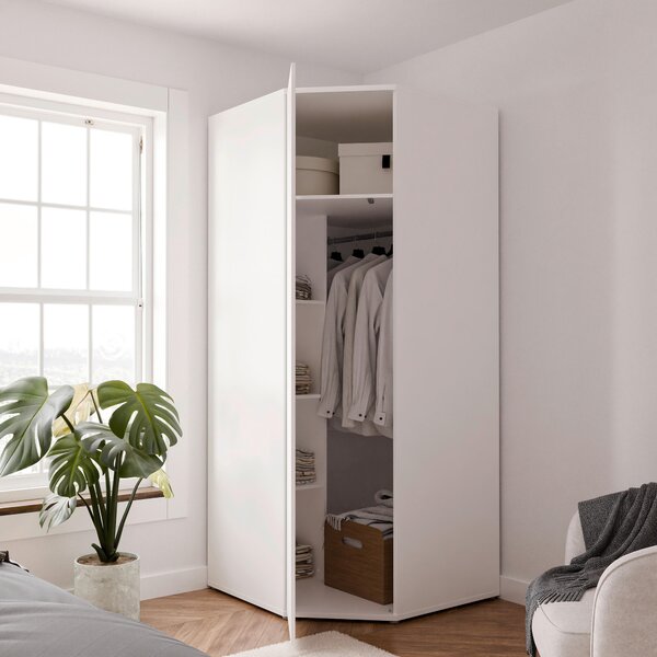 ROHOVÁ ŠATNÍKOVÁ SKRIŇA, biela, 92/214/92 cm Carryhome - Skrine, Online Only