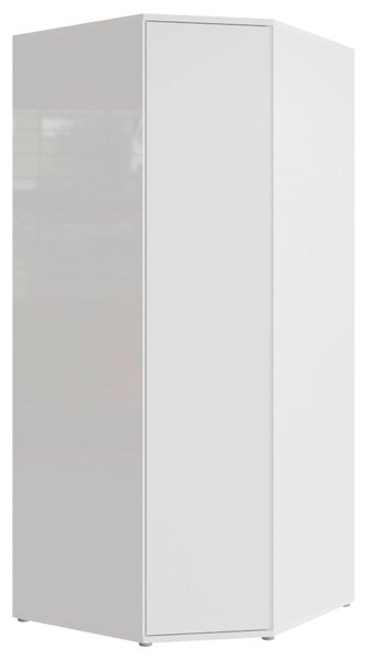 ROHOVÁ ŠATNÍKOVÁ SKRIŇA, biela, biela s vysokým leskom, 92/214/92 cm Carryhome - Skrine, Online Only