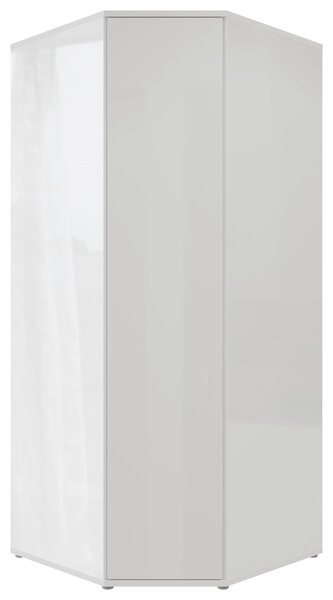 ROHOVÁ ŠATNÍKOVÁ SKRIŇA, biela, biela s vysokým leskom, 92/214/92 cm Carryhome - Skrine, Online Only
