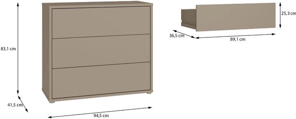 KOMODA, taupe, 95/83/42 cm Carryhome - Online Only spálne, Online Only