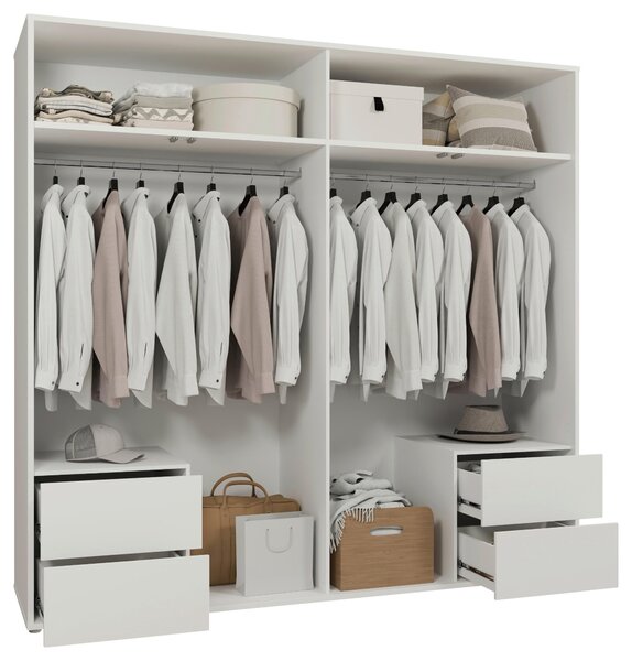 SKRIŇA S OTOČNÝMI DVERAMI, biela, 224/214/60 cm Carryhome - Skrine, Online Only