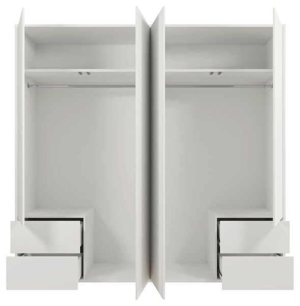 SKRIŇA S OTOČNÝMI DVERAMI, biela, 224/214/60 cm Carryhome - Skrine, Online Only