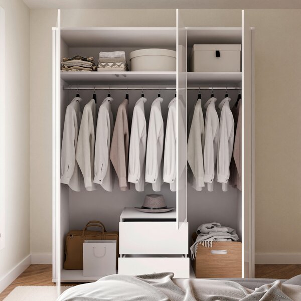 SKRIŇA S OTOČNÝMI DVERAMI, biela, biela s vysokým leskom, 169/214/60 cm Carryhome - Skrine, Online Only