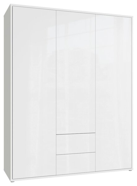 SKRIŇA S OTOČNÝMI DVERAMI, biela, biela s vysokým leskom, 169/214/60 cm Carryhome - Skrine, Online Only